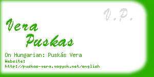 vera puskas business card