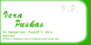 vera puskas business card